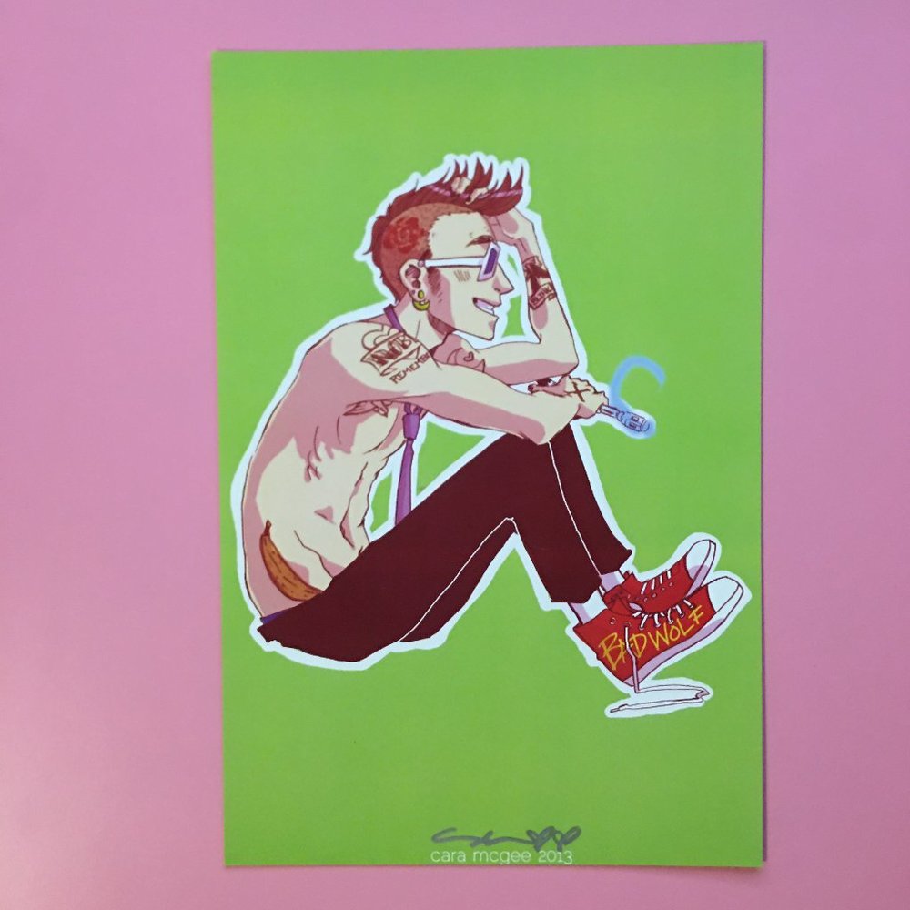 NEW, SIGNED Punk 10th Doctor (Doctor Who) Mini Print